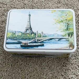 Paris Scene Decorative Tin Box